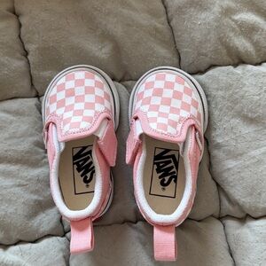 Vans Kids Pink Checkered Shoes